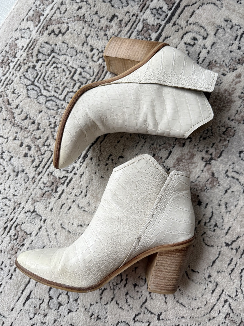 Dolce Vita Cream White Ankle Booties
